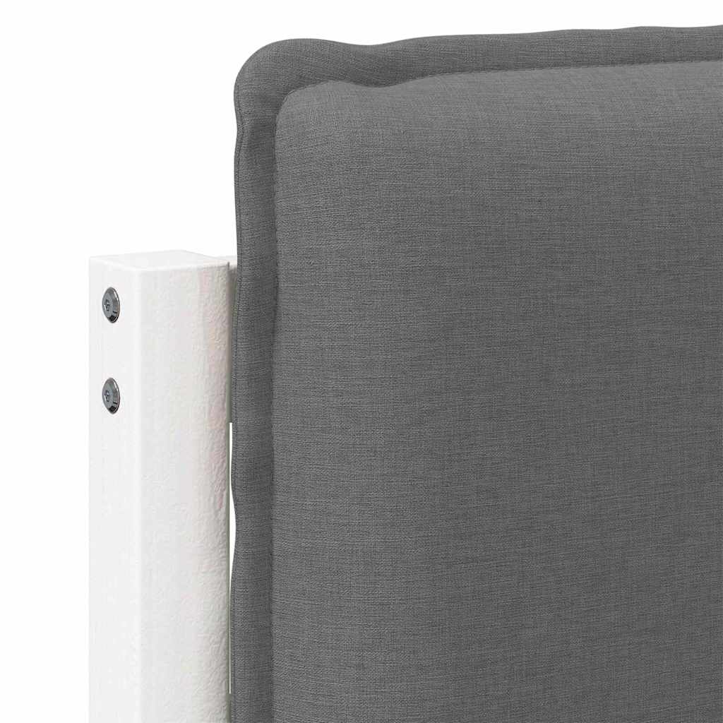 vidaXL Tapicerowane wezgłowie Z zagłówkiem Biały i jasnoszary 140 cm
