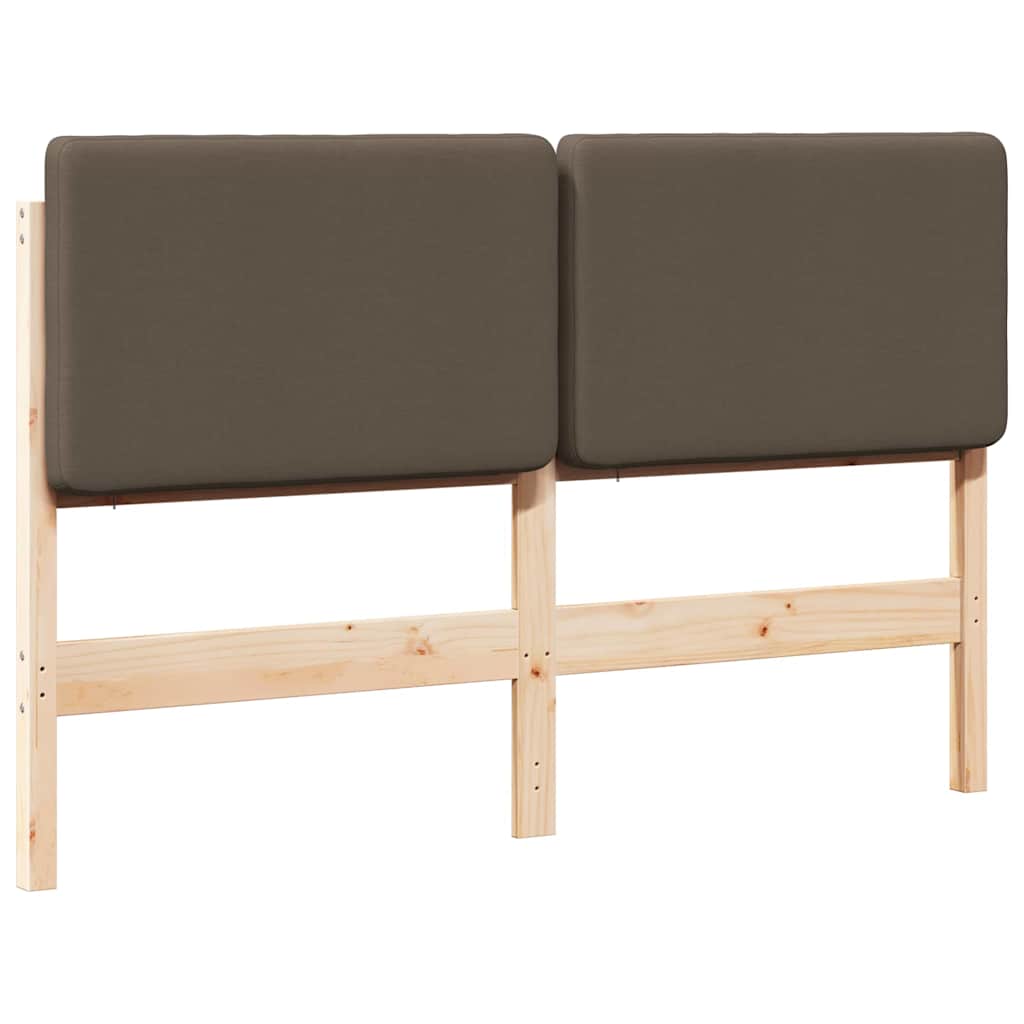 vidaXL Tapicerowane wezgłowie Z zagłówkiem Brązowy i Taupe 140 cm