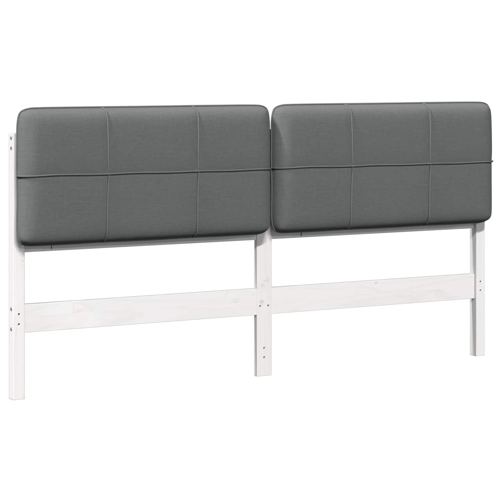 vidaXL Tapicerowane wezgłowie Z zagłówkiem Biały i jasnoszary 180 cm