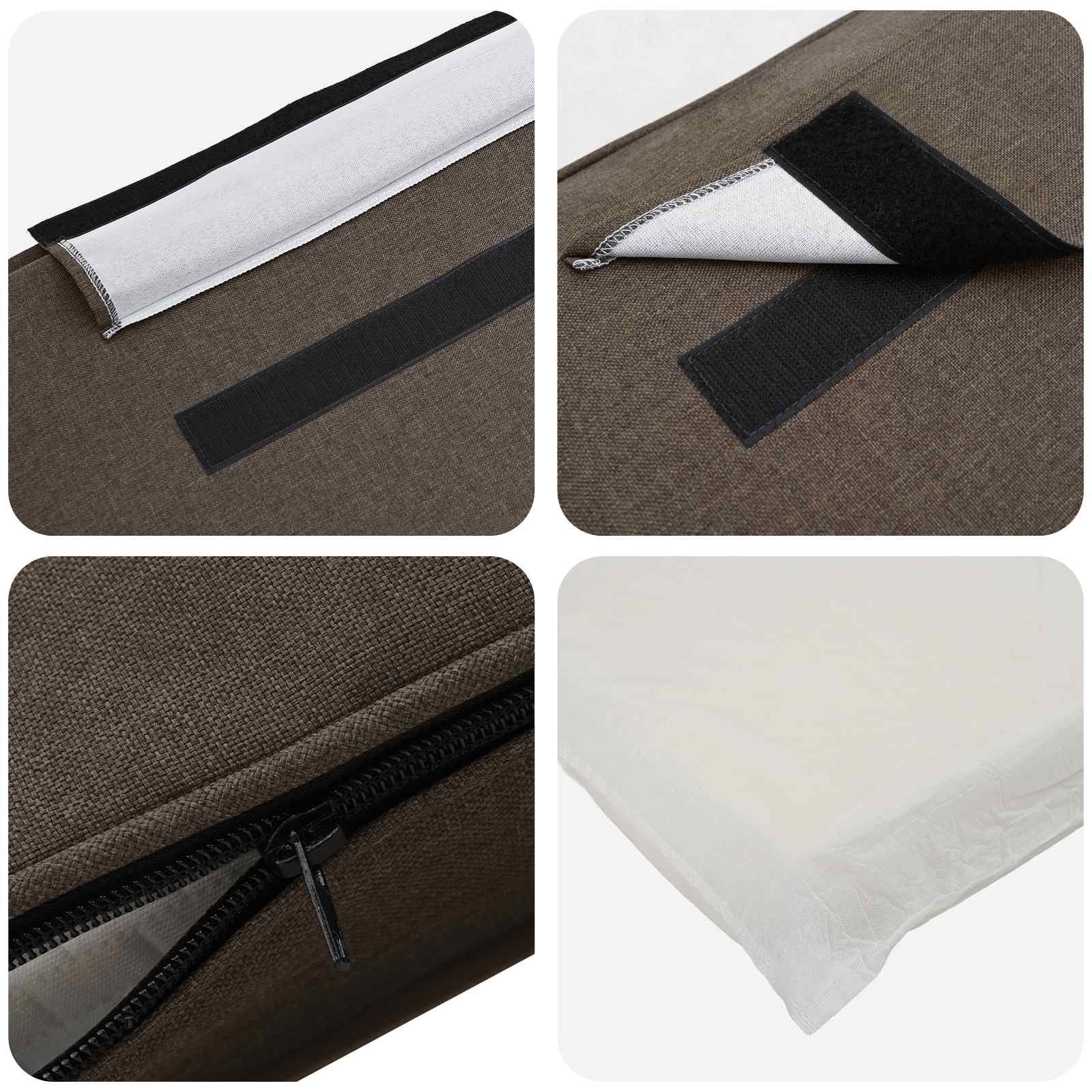 vidaXL Tapicerowane wezgłowie Z zagłówkiem Brązowy i Taupe 120 cm