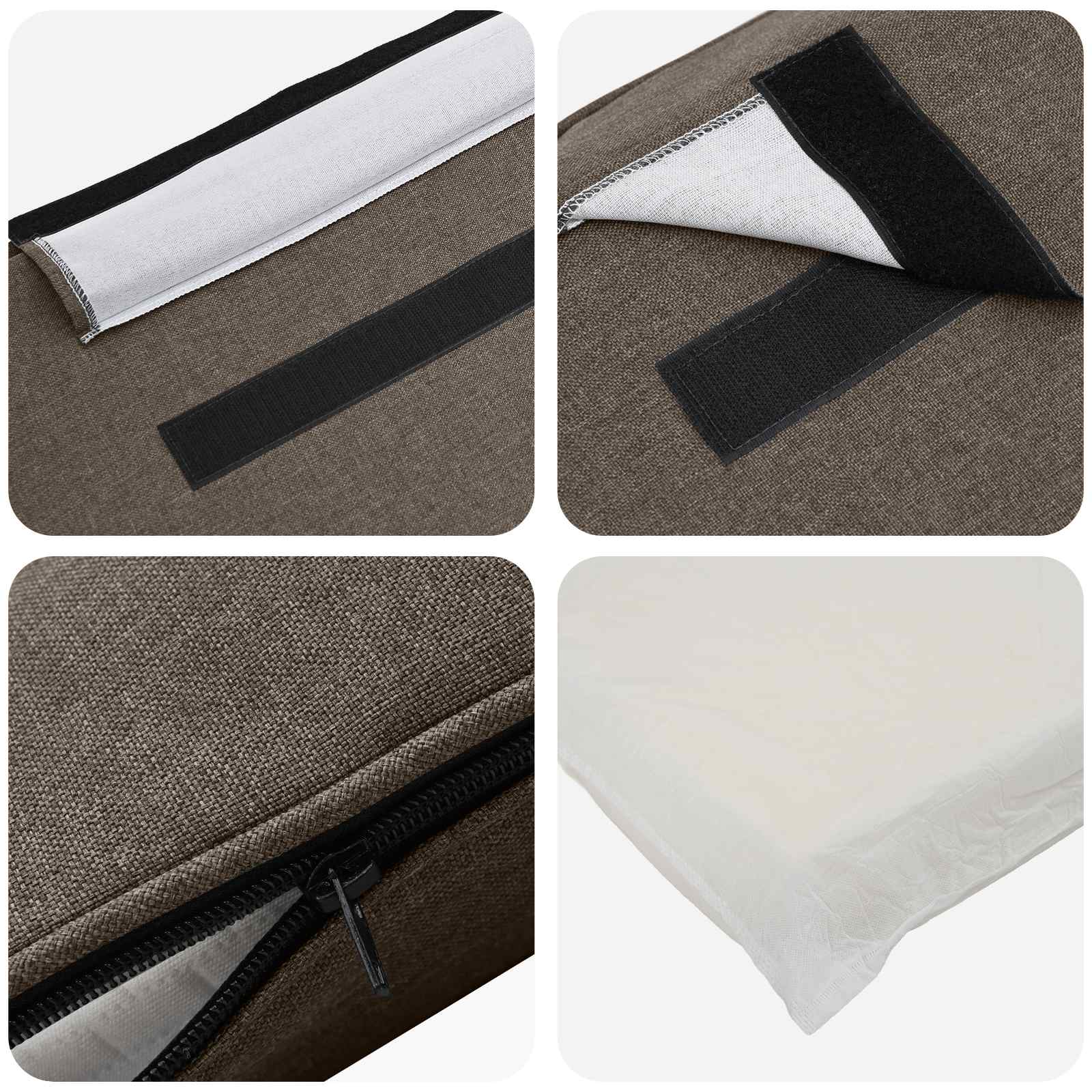 vidaXL Tapicerowane wezgłowie Z zagłówkiem Brązowy i Taupe 150 cm