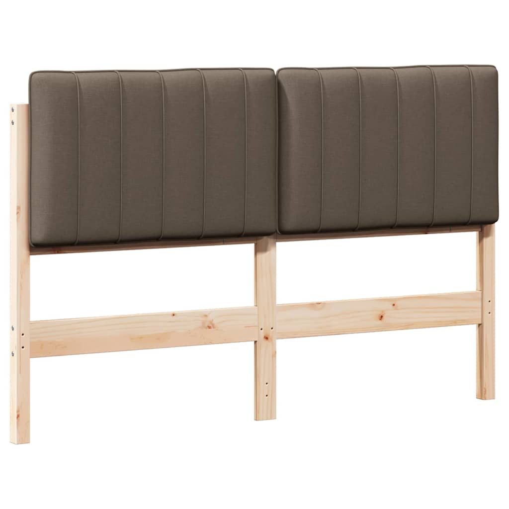 vidaXL Tapicerowane wezgłowie Z zagłówkiem Brązowy i Taupe 135 cm