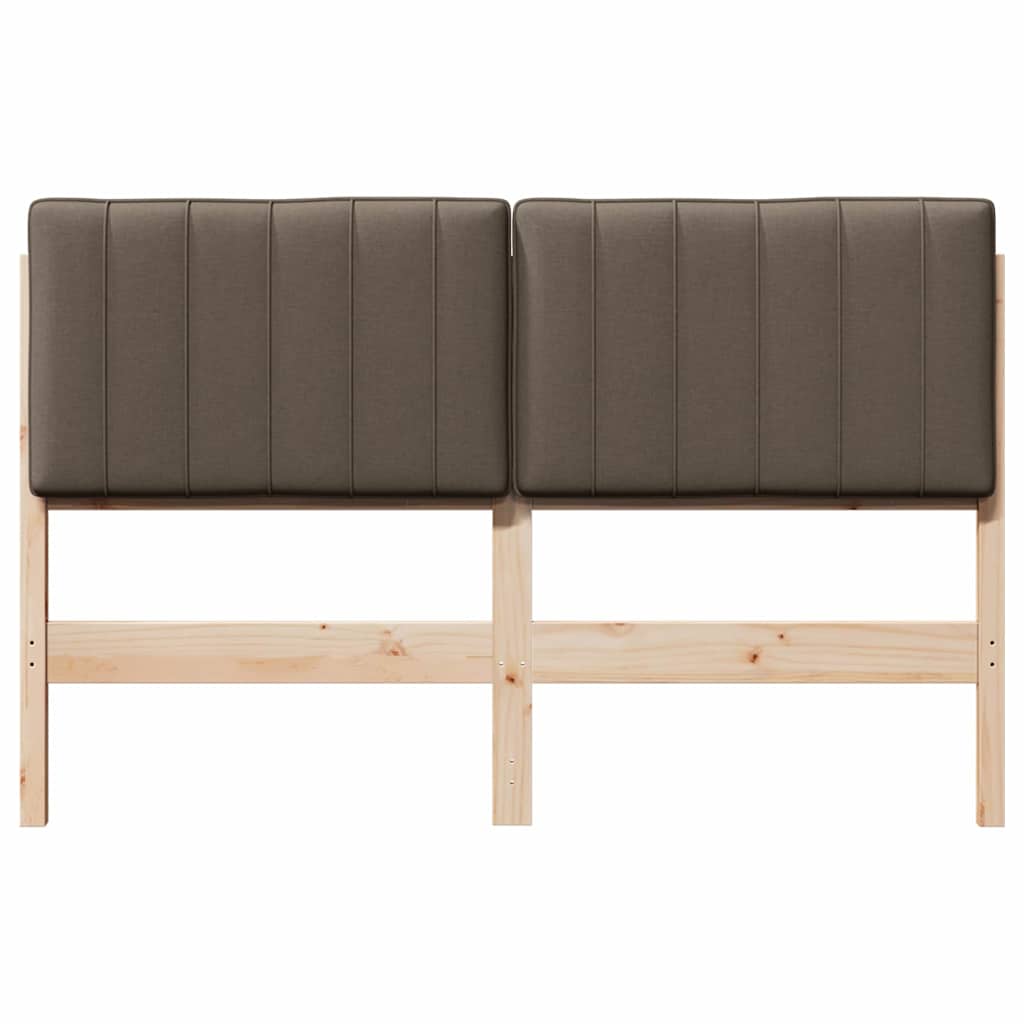vidaXL Tapicerowane wezgłowie Z zagłówkiem Brązowy i Taupe 135 cm