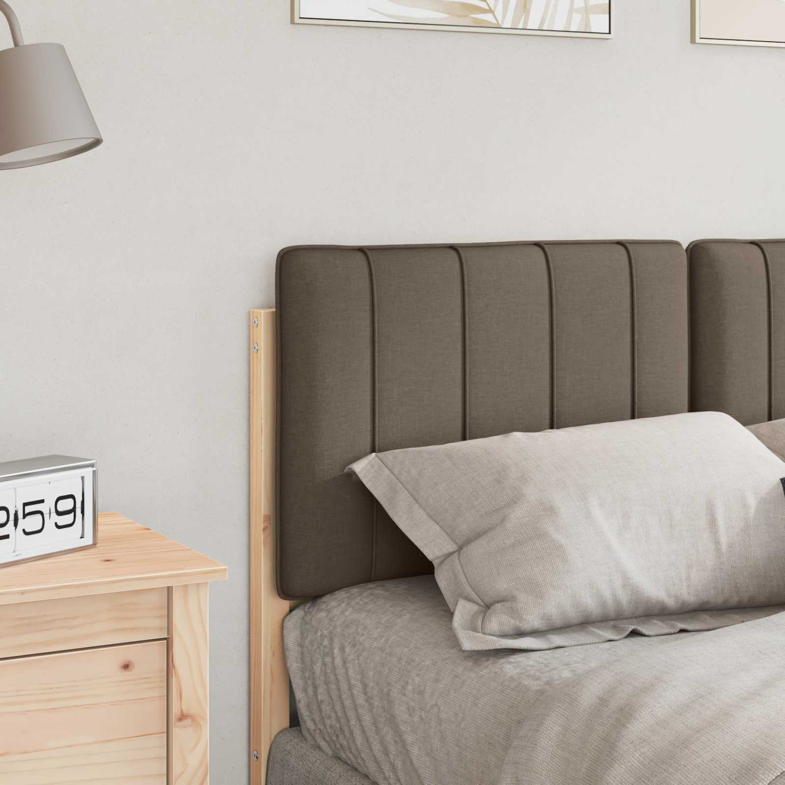 vidaXL Tapicerowane wezgłowie Z zagłówkiem Brązowy i Taupe 120 cm