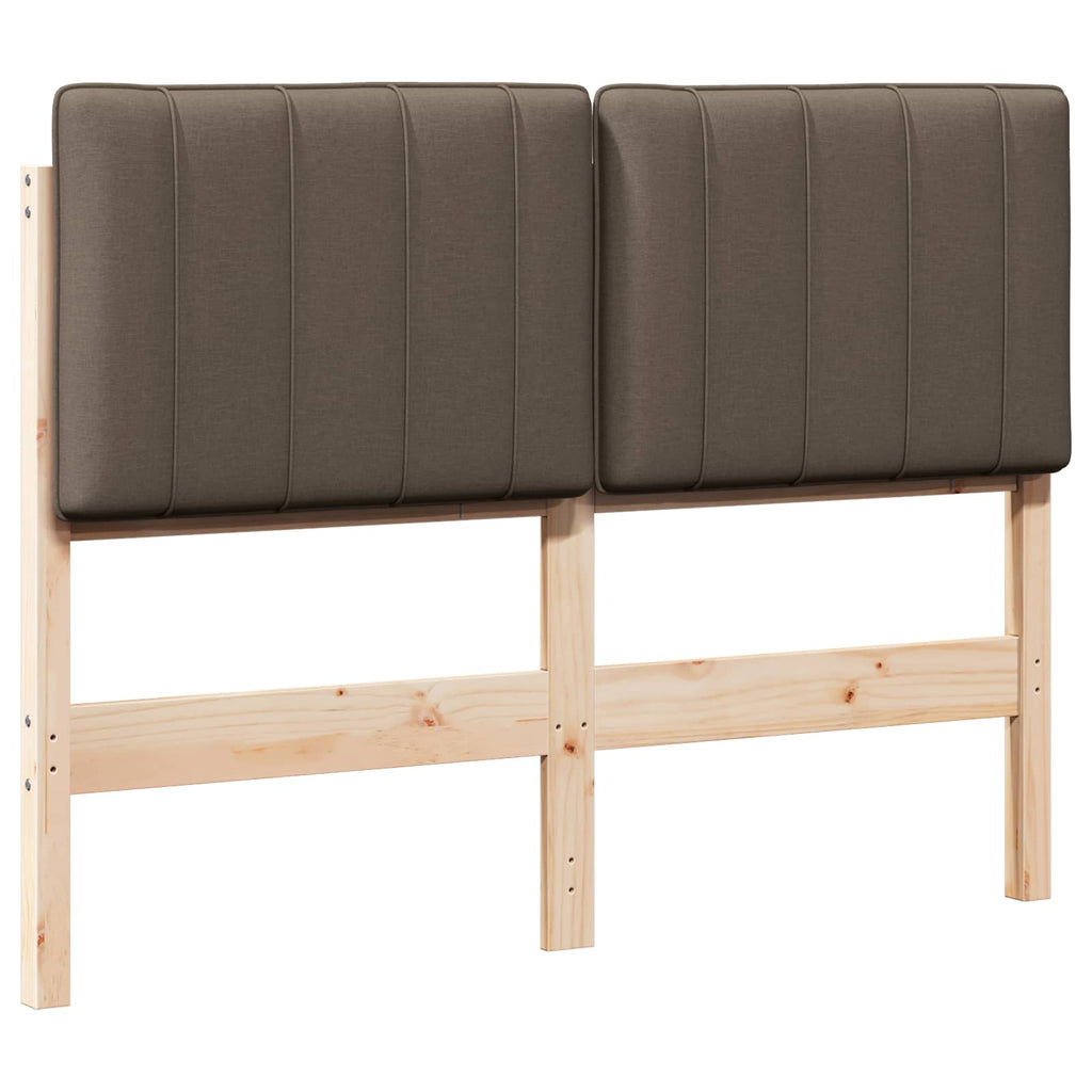 vidaXL Tapicerowane wezgłowie Z zagłówkiem Brązowy i Taupe 120 cm