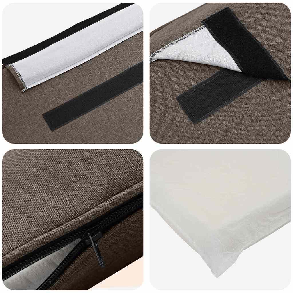 vidaXL Tapicerowane wezgłowie Z zagłówkiem Brązowy i Taupe 90 cm