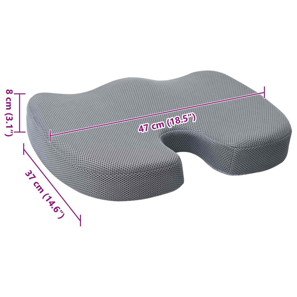 vidaXL Poduszka na siedzisko Szary 47 x 37 x 8 cm Pianka z pamięcią