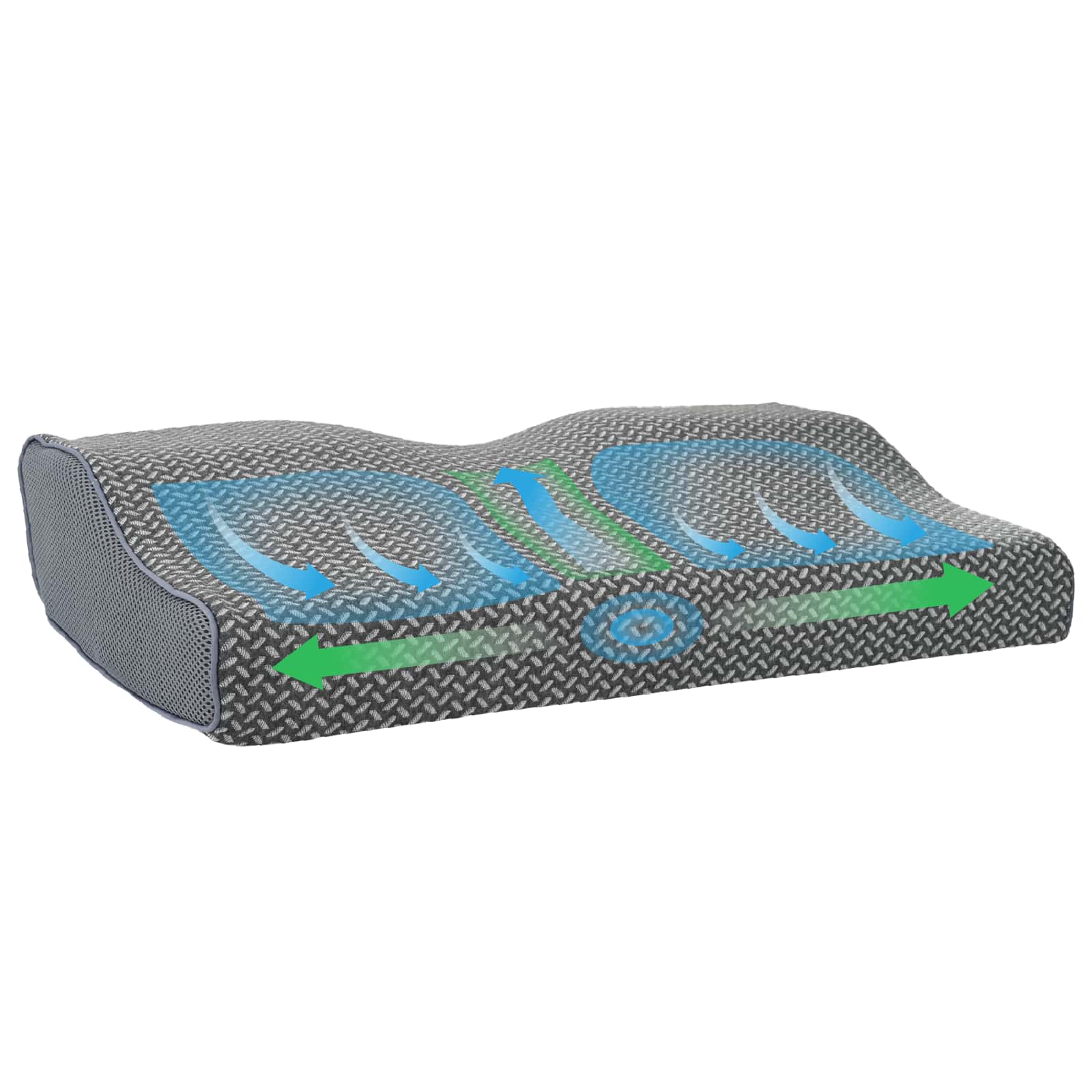 vidaXL Poduszka z poduszką Szary 60 x 34 x 11 cm Poliester