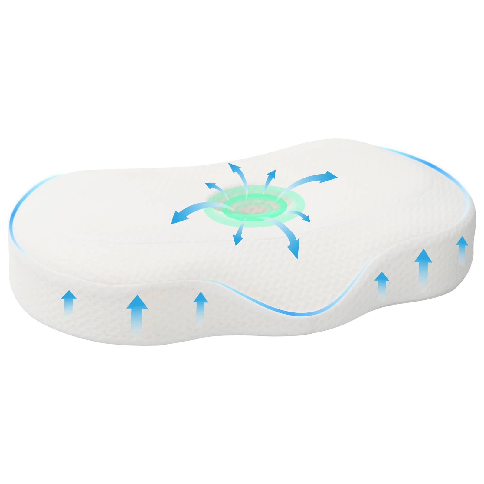 vidaXL Poduszka na Szyję Biały 53 x 35 x 11 cm Pianka z pamięcią