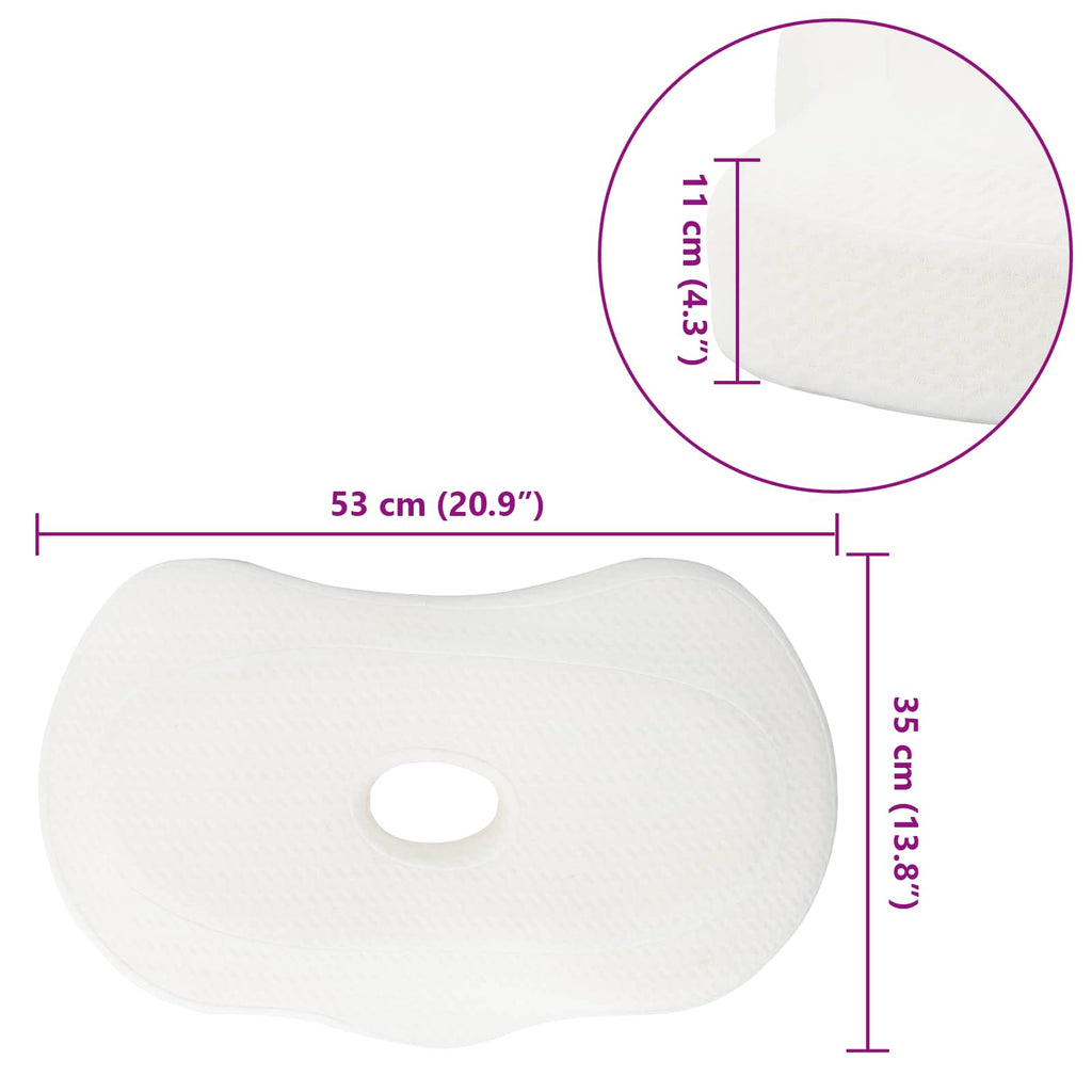 vidaXL Poduszka na Szyję Biały 53 x 35 x 11 cm Pianka z pamięcią