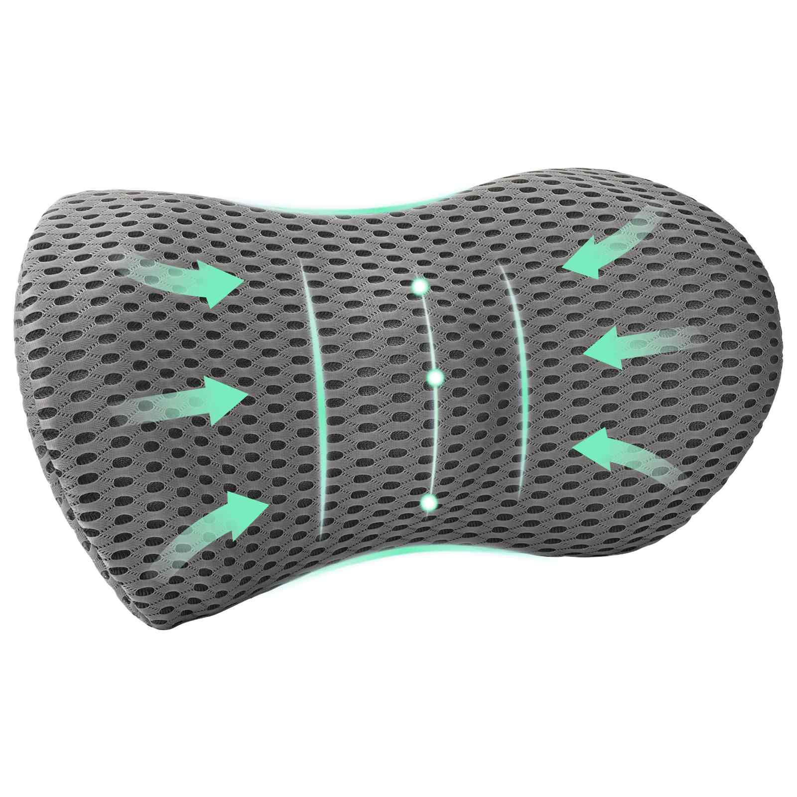 vidaXL Poduszka pod plecy Szary Pianka z pamięcią 47,5 x 23 x 12 cm