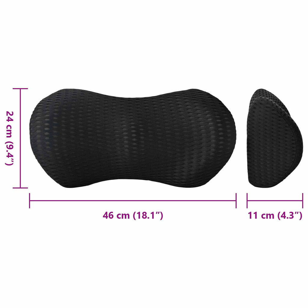 vidaXL Poduszka pod plecy Czarny Pianka z pamięcią 46 x 24 x 11 cm