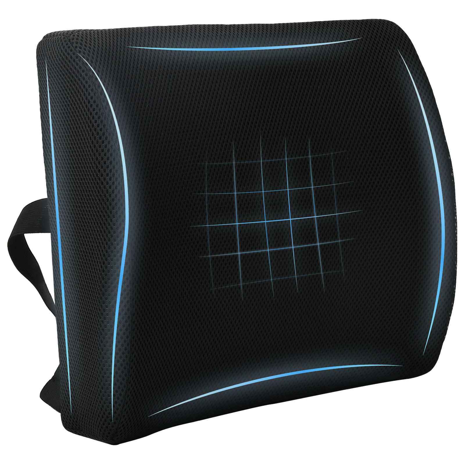 vidaXL Poduszka pod plecy Czarny Pianka z pamięcią 35,5 x 30 x 12 cm