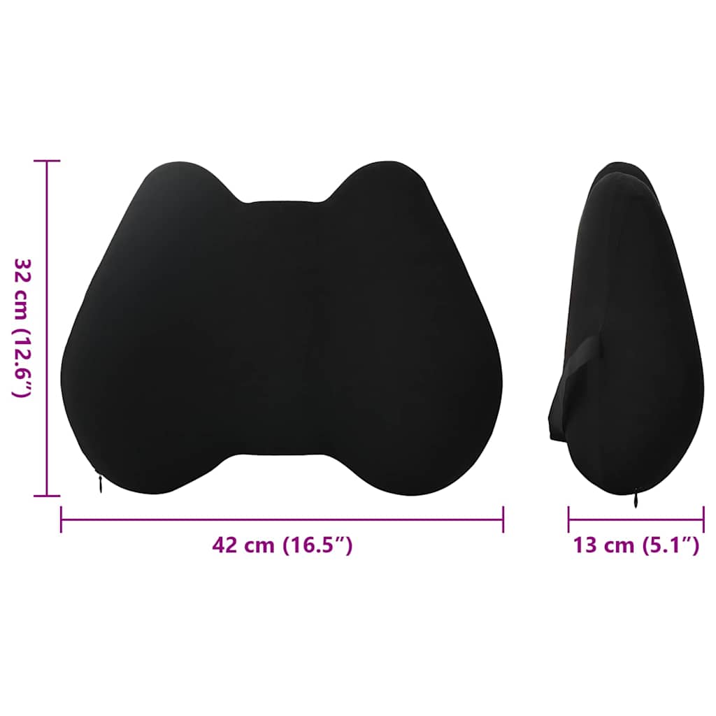 vidaXL Poduszka pod plecy Czarny Pianka z pamięcią 40 x 32 x 13 cm