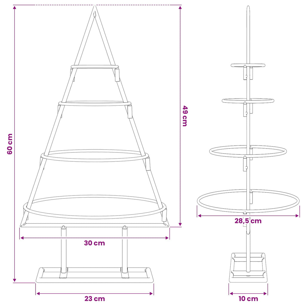 vidaXL Metalowa choinka świąteczna złoty 60 cm Stal Malowana Proszkowo