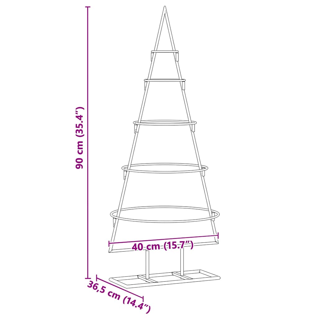 vidaXL Metalowa choinka świąteczna złoty 90 cm Stal Malowana Proszkowo