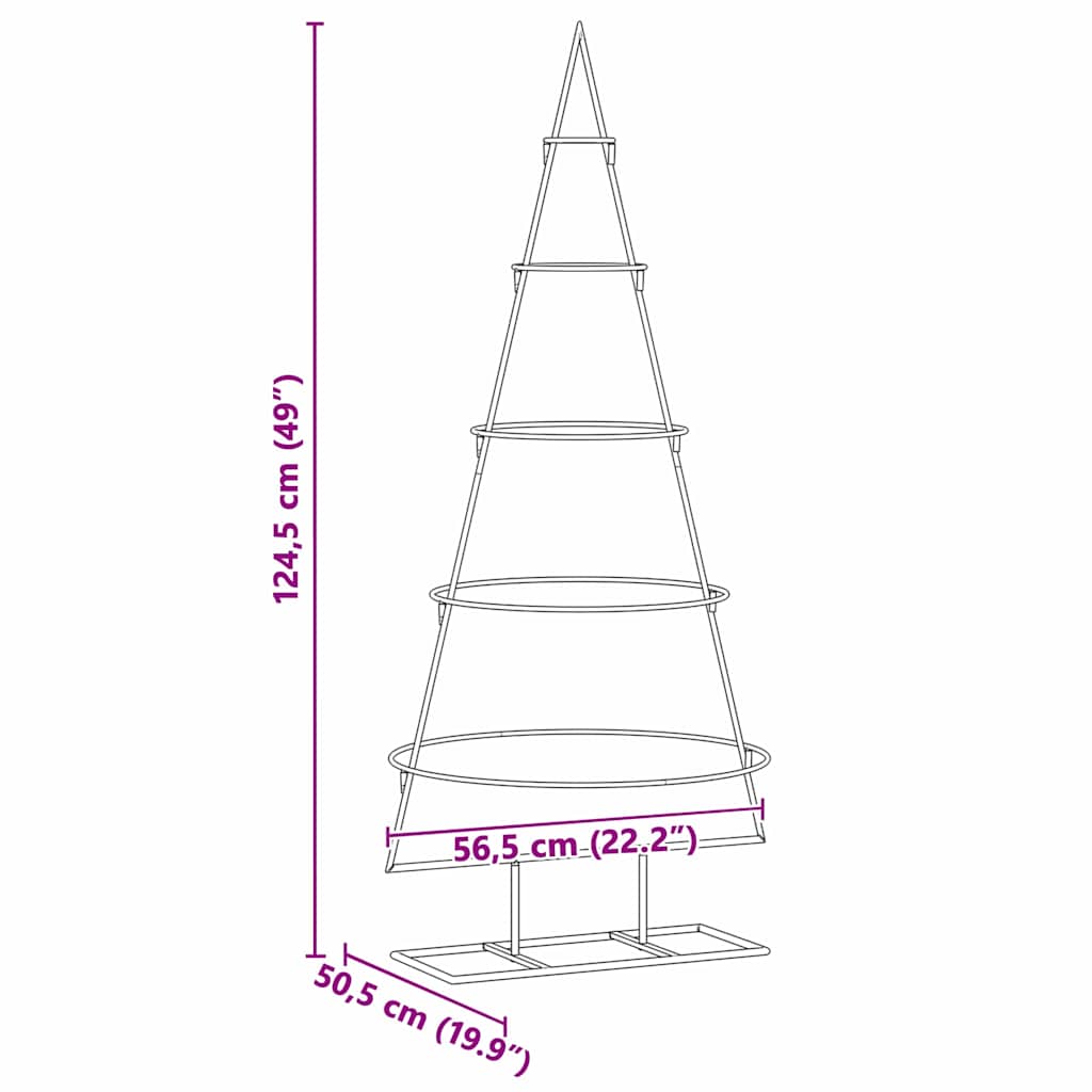 vidaXL Metalowa choinka świąteczna z podstawą złoty 125 cm