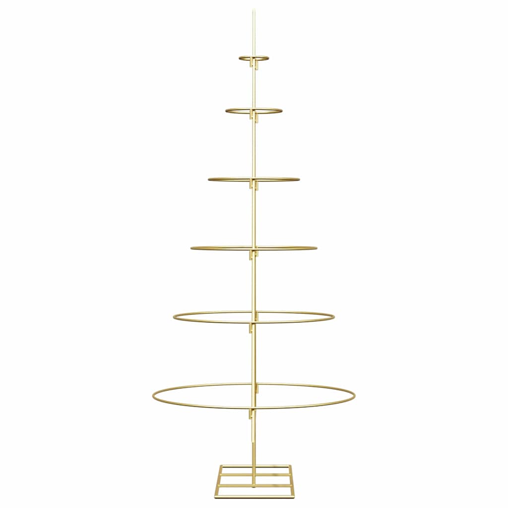 vidaXL Metalowa choinka świąteczna z podstawą złoty 148 cm