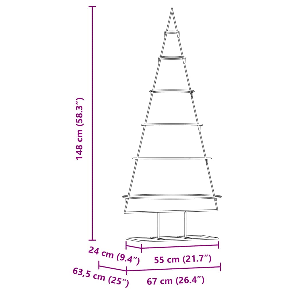 vidaXL Metalowa choinka świąteczna z podstawą złoty 148 cm