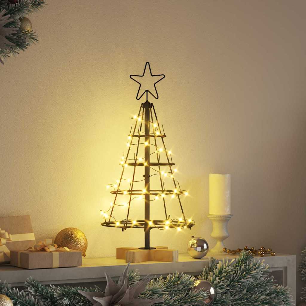vidaXL Choinka Stożkowa Świąteczna z podstawą Czarny 60 cm Stal