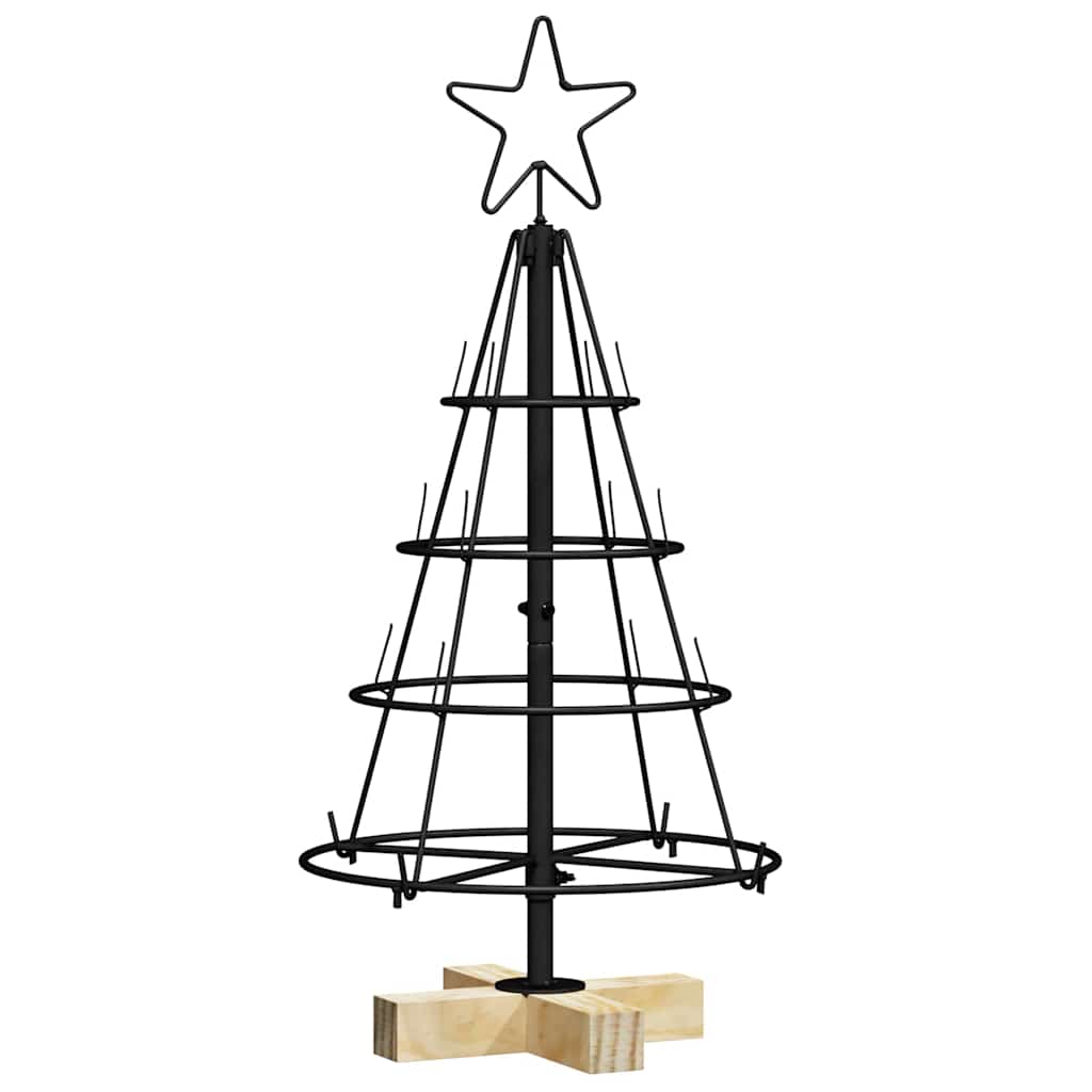 vidaXL Choinka Stożkowa Świąteczna z podstawą Czarny 60 cm Stal