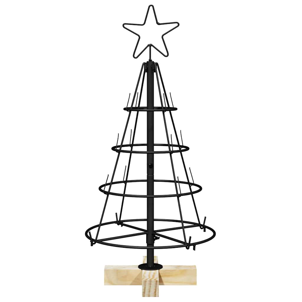 vidaXL Choinka Stożkowa Świąteczna z podstawą Czarny 60 cm Stal