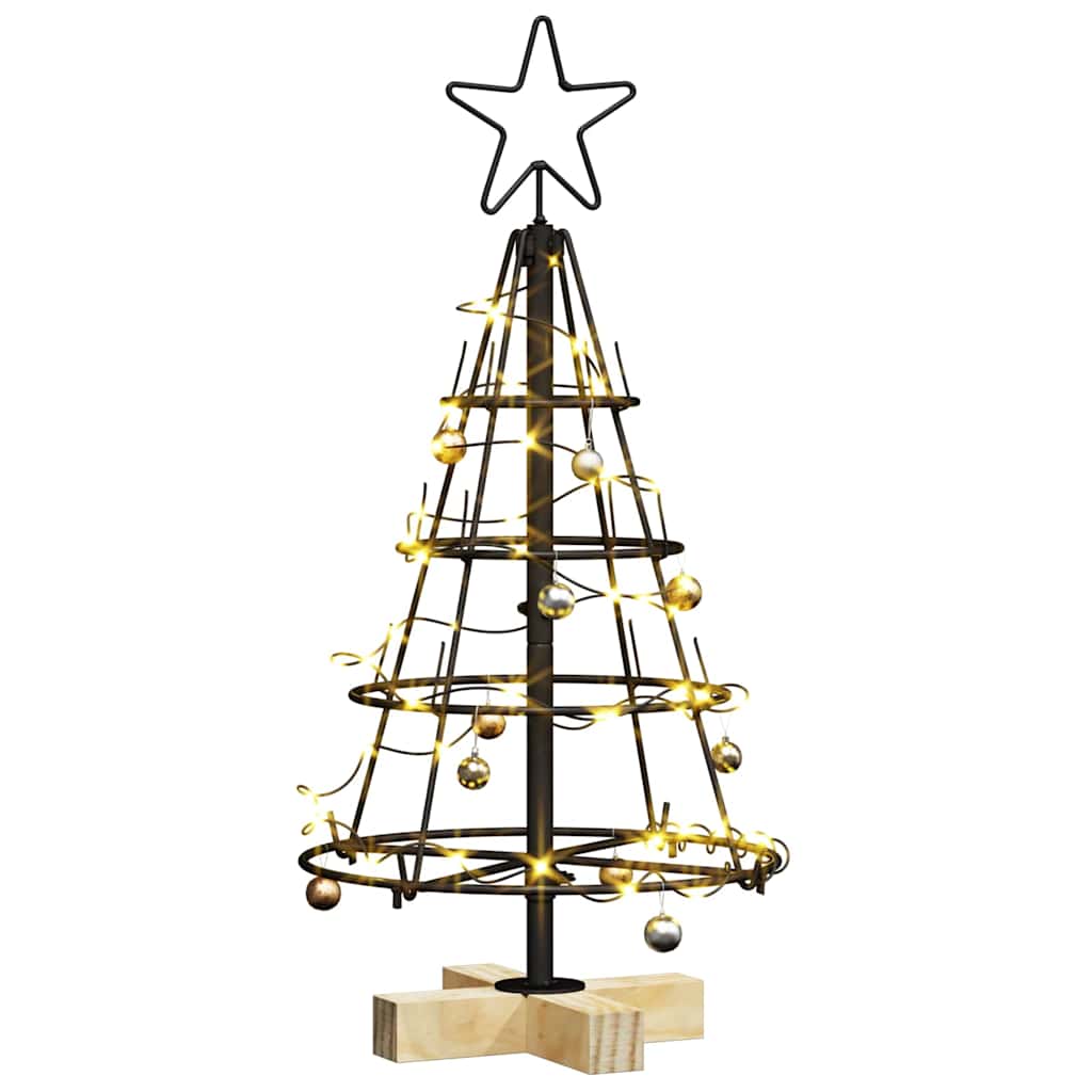 vidaXL Choinka Stożkowa Świąteczna z podstawą Czarny 60 cm Stal