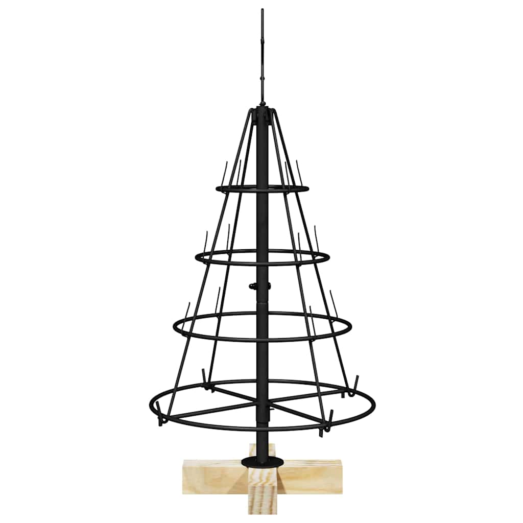 vidaXL Choinka Stożkowa Świąteczna z podstawą Czarny 60 cm Stal