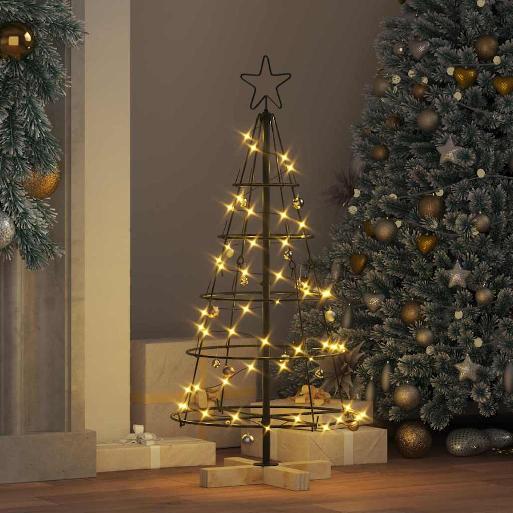 vidaXL Choinka Stożkowa Świąteczna z podstawą Czarny 90 cm Stal