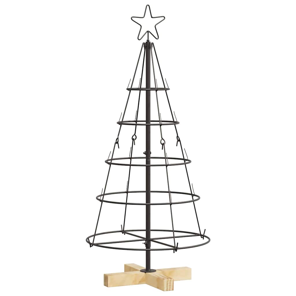 vidaXL Choinka Stożkowa Świąteczna z podstawą Czarny 90 cm Stal