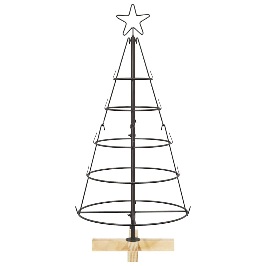 vidaXL Choinka Stożkowa Świąteczna z podstawą Czarny 90 cm Stal
