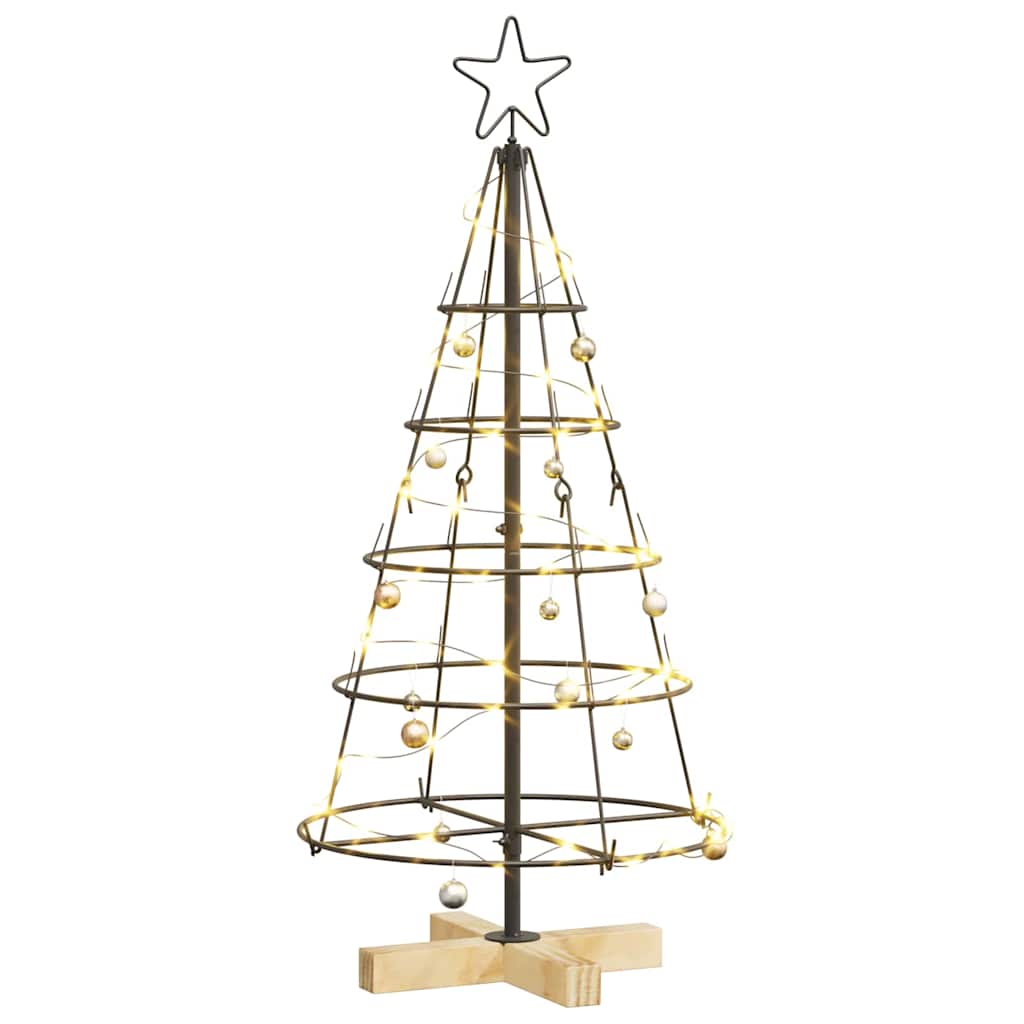 vidaXL Choinka Stożkowa Świąteczna z podstawą Czarny 90 cm Stal