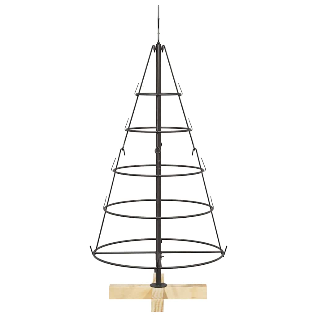 vidaXL Choinka Stożkowa Świąteczna z podstawą Czarny 90 cm Stal