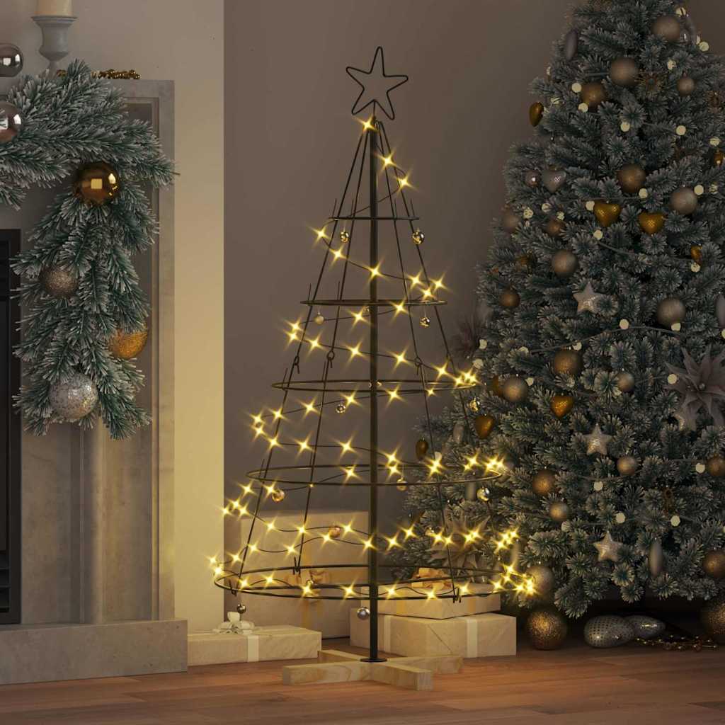 vidaXL Choinka Stożkowa Świąteczna z podstawą Czarny 126 cm Stal