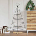 vidaXL Choinka Stożkowa Świąteczna z podstawą Czarny 126 cm Stal