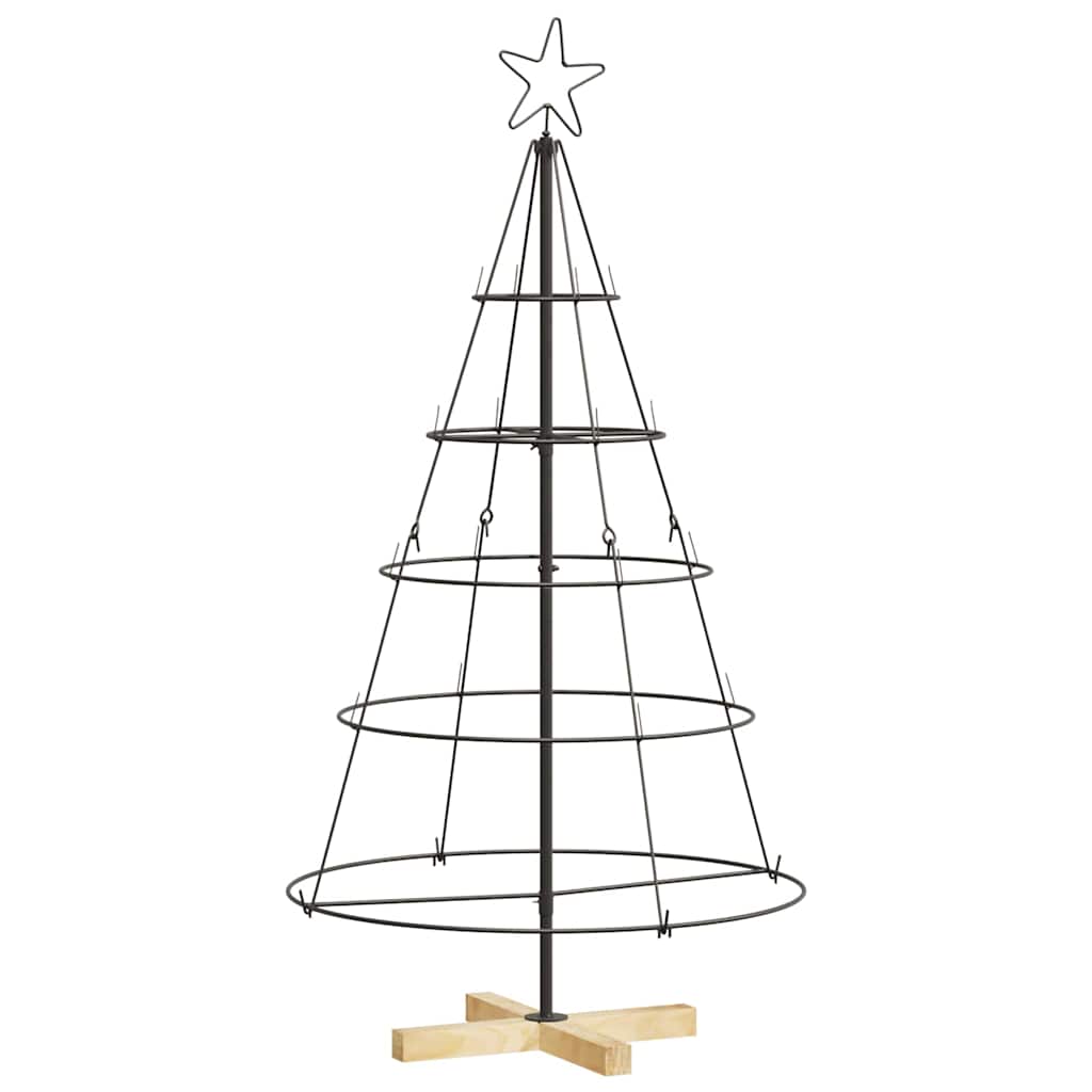 vidaXL Choinka Stożkowa Świąteczna z podstawą Czarny 126 cm Stal