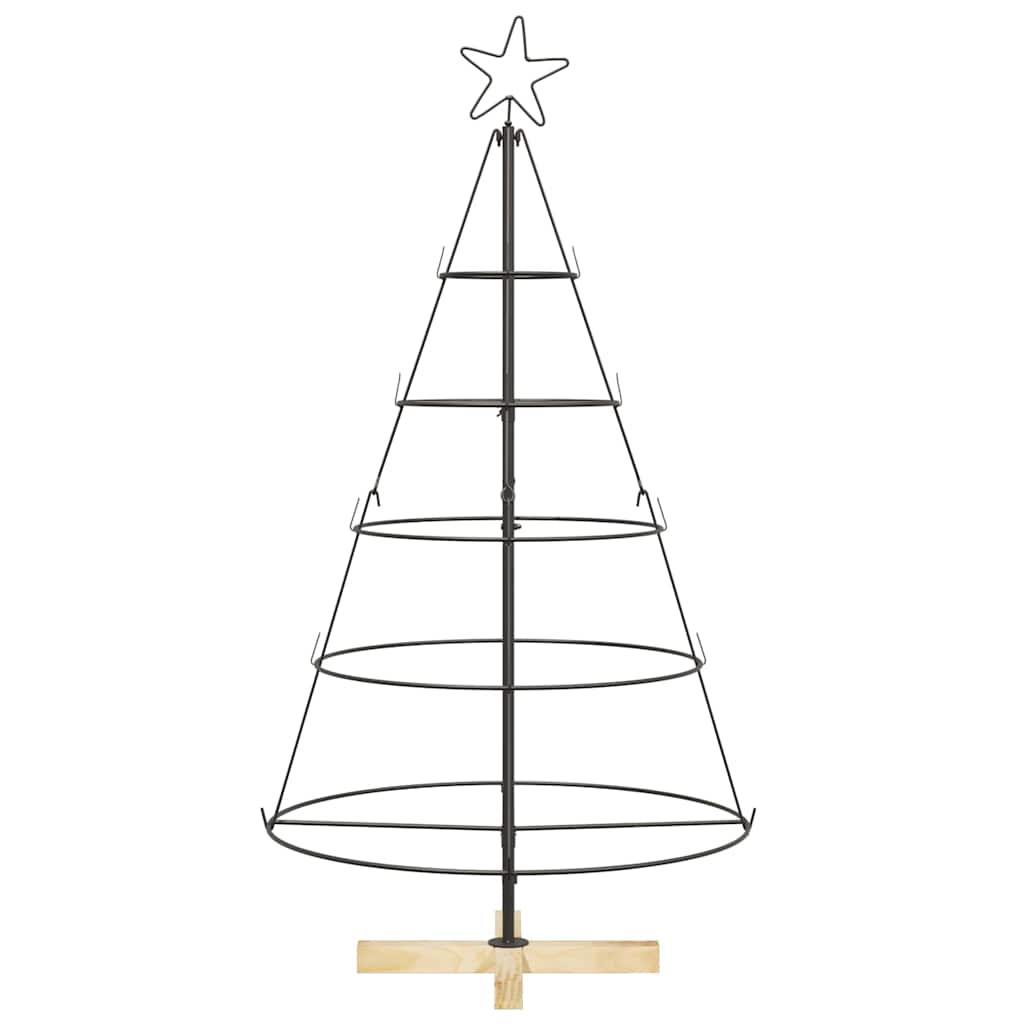 vidaXL Choinka Stożkowa Świąteczna z podstawą Czarny 126 cm Stal