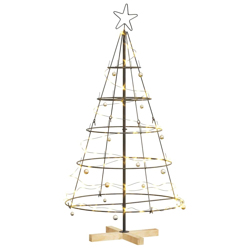 vidaXL Choinka Stożkowa Świąteczna z podstawą Czarny 126 cm Stal