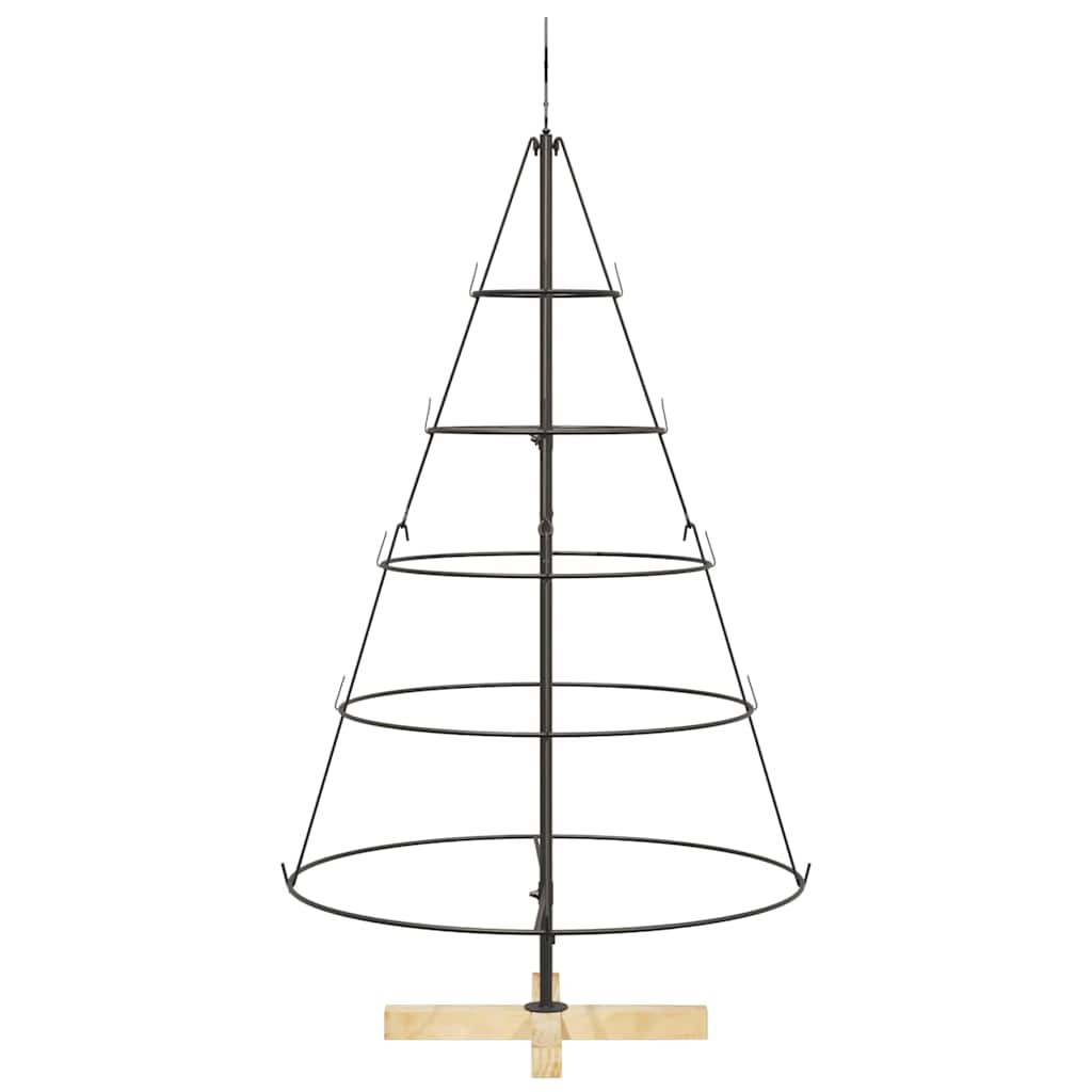 vidaXL Choinka Stożkowa Świąteczna z podstawą Czarny 126 cm Stal