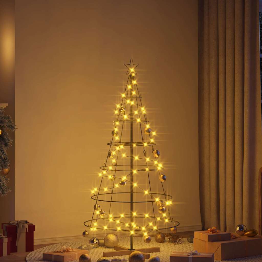 vidaXL Choinka Stożkowa Świąteczna z podstawą Czarny 154 cm Stal