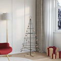 vidaXL Choinka Stożkowa Świąteczna z podstawą Czarny 154 cm Stal