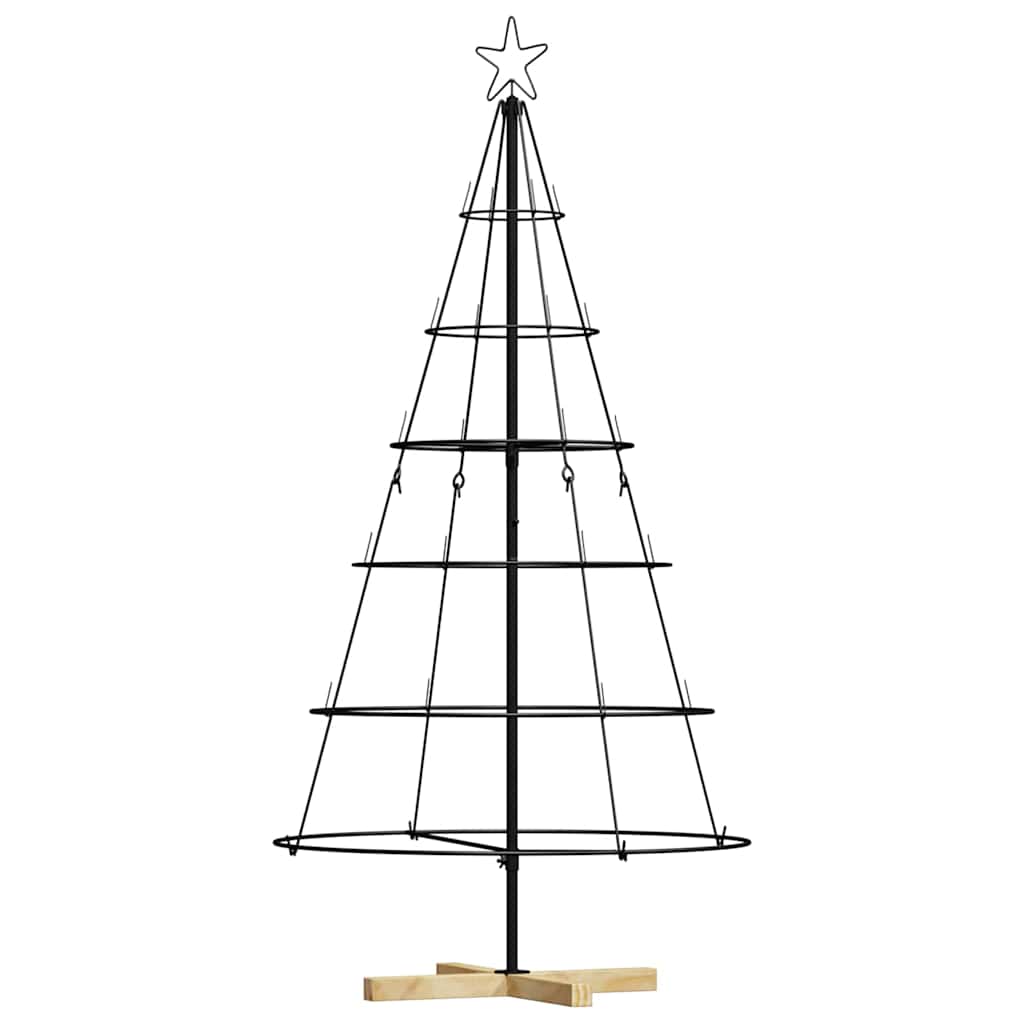 vidaXL Choinka Stożkowa Świąteczna z podstawą Czarny 154 cm Stal