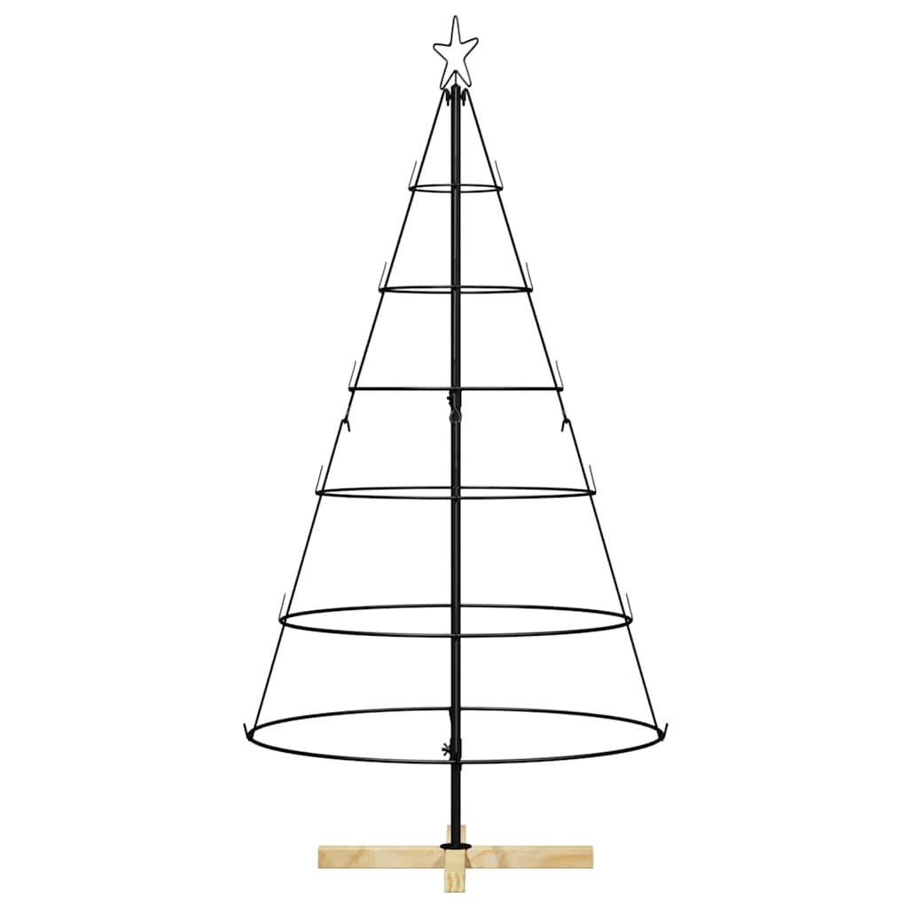 vidaXL Choinka Stożkowa Świąteczna z podstawą Czarny 154 cm Stal