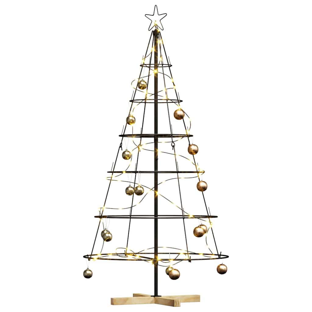 vidaXL Choinka Stożkowa Świąteczna z podstawą Czarny 154 cm Stal