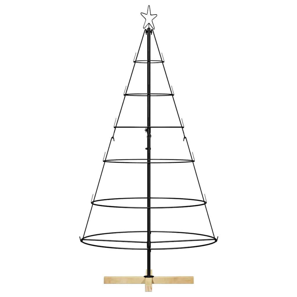 vidaXL Choinka Stożkowa Świąteczna z podstawą Czarny 154 cm Stal