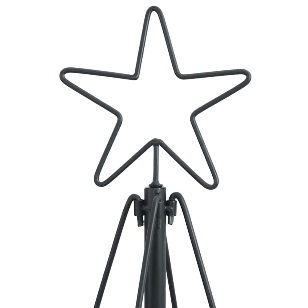 vidaXL Choinka Stożkowa Świąteczna z podstawą Czarny 180,5 cm Stal