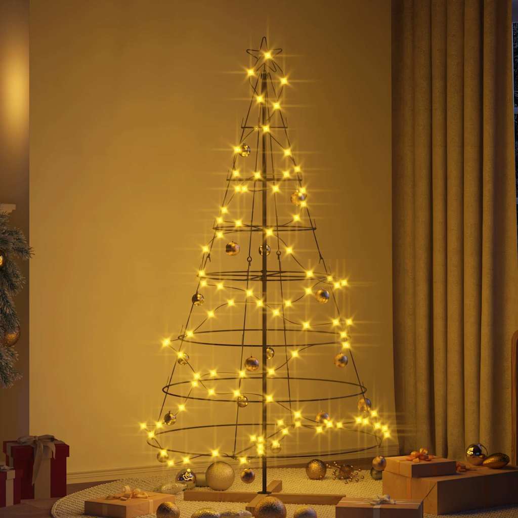 vidaXL Choinka Stożkowa Świąteczna z podstawą Czarny 180,5 cm Stal
