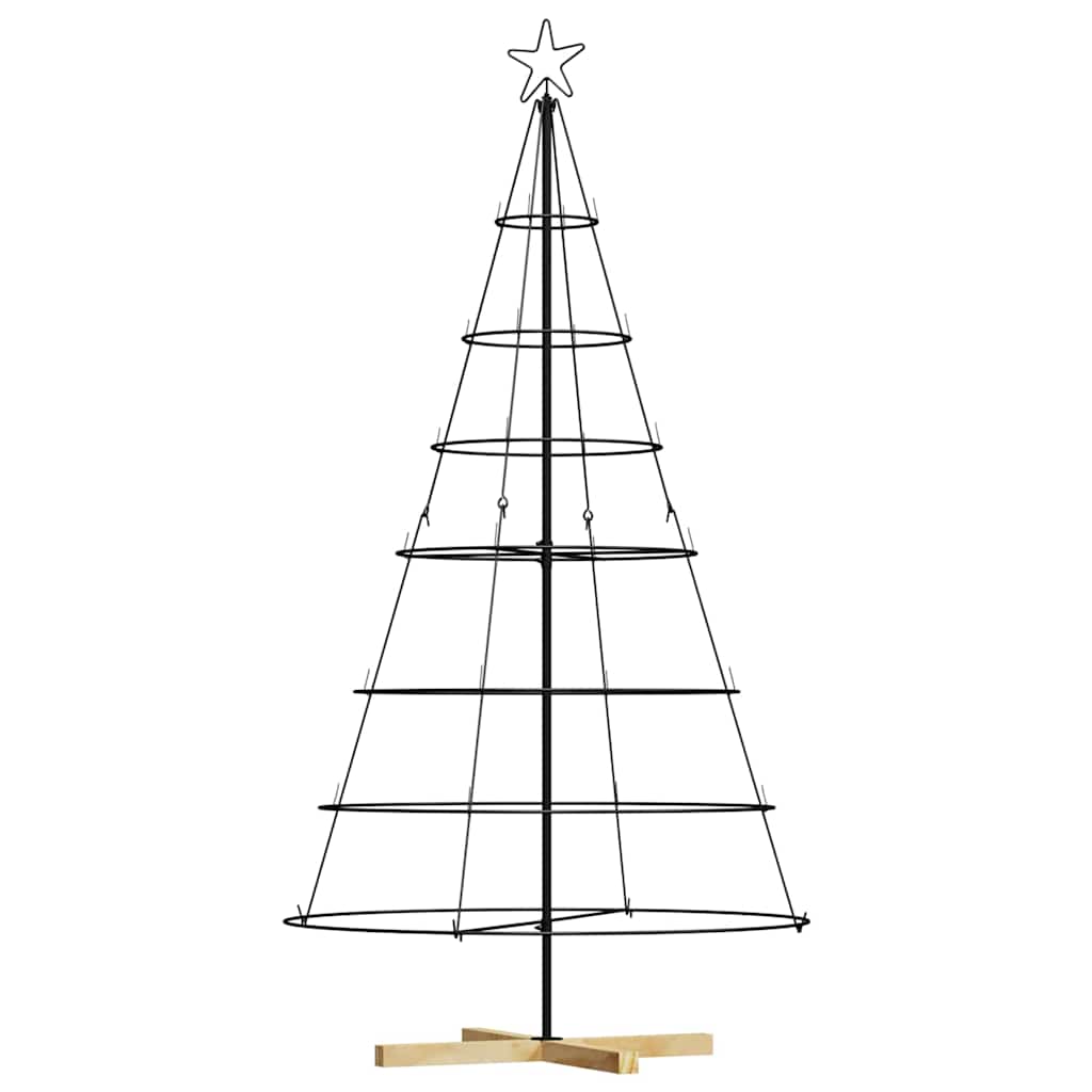 vidaXL Choinka Stożkowa Świąteczna z podstawą Czarny 180,5 cm Stal