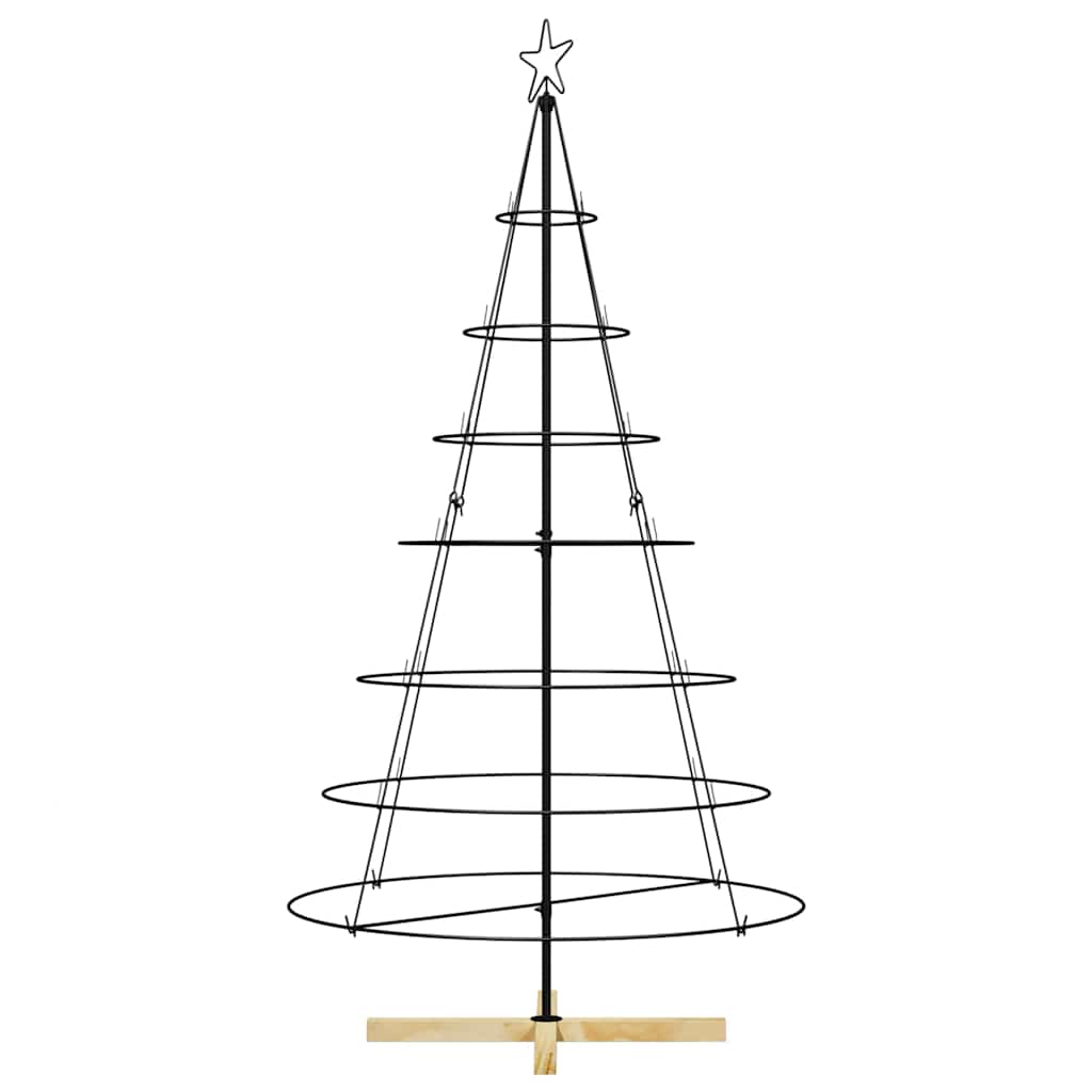 vidaXL Choinka Stożkowa Świąteczna z podstawą Czarny 180,5 cm Stal