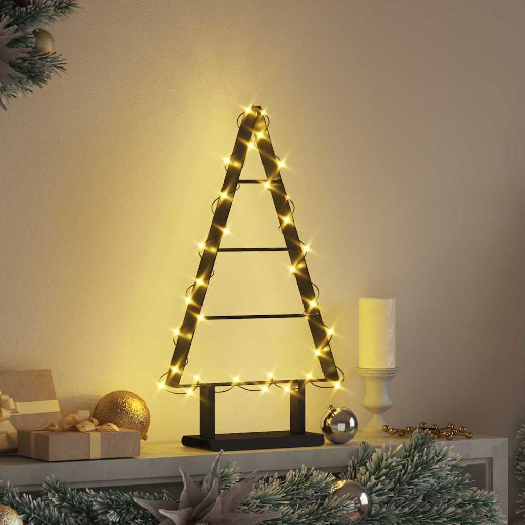 vidaXL Metalowa choinka świąteczna z podstawą Czarny 60 cm Stal